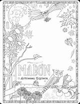 Shadows Mabon Pagan Equinox Malbuch Schatten Magickbohemian Bos Wiccan Magick Autumnal sketch template