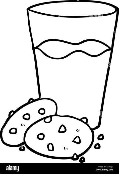 drawing   cookies  milk stock vector image art alamy