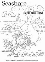 Seek Find Coloring Pages Seashore Pdf Printable Worksheets Preschool Printables Hidden Summer Getcolorings Getdrawings Print sketch template