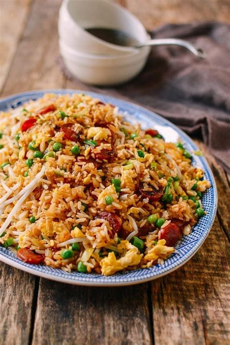 chinese sausage fried rice lop cheung chow fan   minute recipe