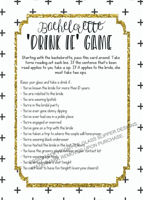 Instant Download Drink If Game Bachelorette Drinking Game
