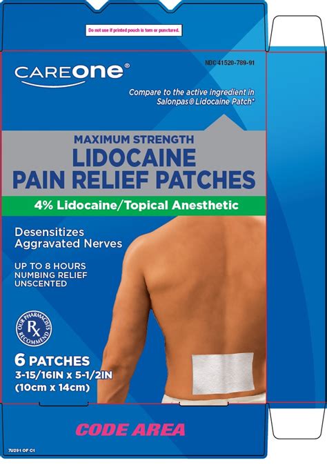 careone lidocaine pain relief lidocaine patch