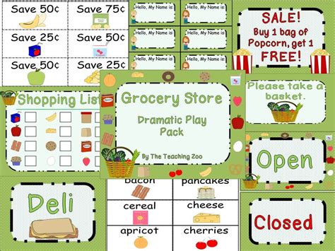 grocery store dramatic play pack grocery store dramatic play store