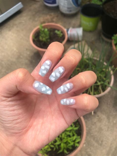 trendy pastel blue cloud nail design sky nails nail spa nails