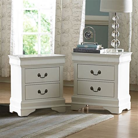 oxford creek white  drawers nightstand set   medium finish home
