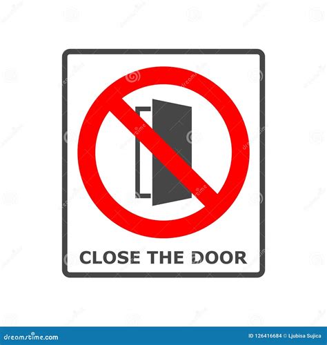 close  door sign   door closed icon stock vector