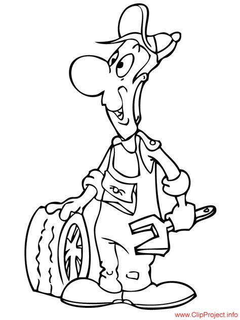 mechanic coloring page