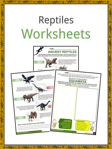 reptiles facts worksheets historical evolution  kids