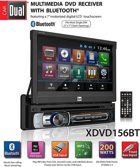 dual electronics xdvdbt multimedia retractable detachable  led backlit lcd touchscreen