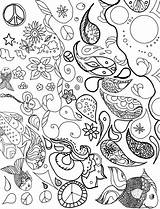 Hippie Coloring Pages Drawings Drawing Trippy Simple Cool Easy Collection Comments Getdrawings Paintingvalley Library Clipart sketch template