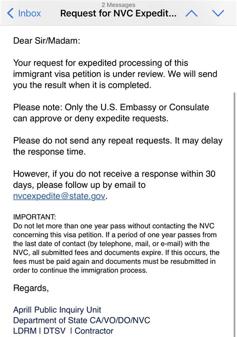 nvc expedite request  embassy  consulate discussion visajourney