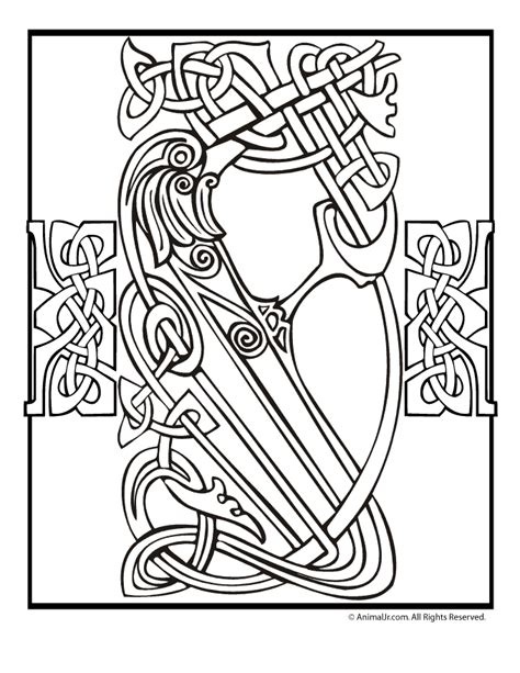 irish celtic designs coloring pages animal jr