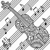 Coloring Pages Music Colouring Violin Adult Printable Sheets Color Notes Adults Book Books Colorfly Kristina Webb Guitar sketch template