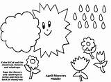April Showers Coloring Bring Flowers May Pages Popular Color Getdrawings Printable Getcolorings sketch template