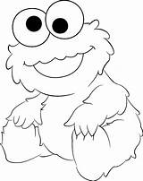 Monster Cookie Coloring Baby Pages Cute Colouring Template Kids sketch template