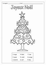 French Christmas Colour Worksheets Numbers Noël sketch template