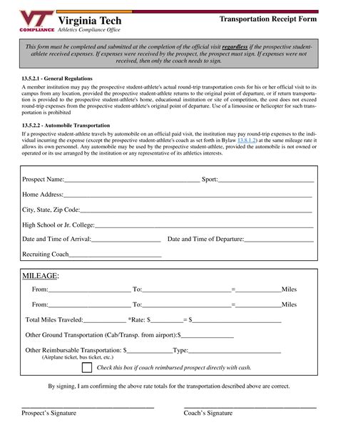 transport receipt format templates  allbusinesstemplatescom