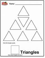 Triangle Preschool Coloring Worksheet Worksheets Shape Tracing Pages Worksheeto Via sketch template