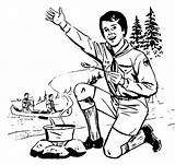 Boy Scouts Coloring Pages Cooking Job sketch template