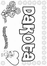 Dakota Coloring Pages Sheets Color Girl Names Hellokids Print Girls sketch template