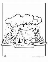 Rainy Camp Campen Kolorowanki Namioty Wyprawa Dzieci Pod Monsoons sketch template