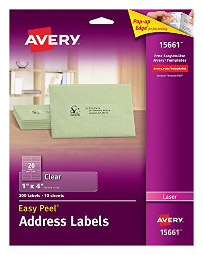 avery clear easy peel mailing labels