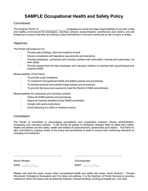 Safety Manual Sample The Document Template