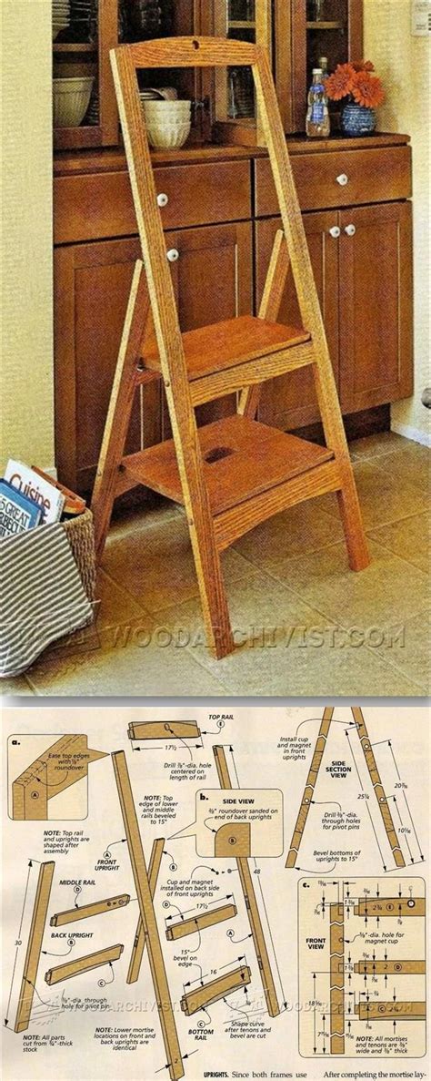 folding step stool plans furniture plans  projects