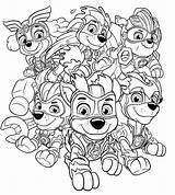 Coloring Patrol Paw Pups Mighty Pages Super Pup sketch template