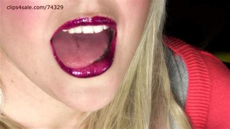 red lipstick pov tongue