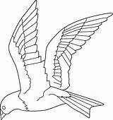 Bird Flying Clip Coloring Birds Line Drawings Flight Sweetclipart sketch template