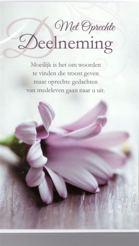 overlijdenskaart met tekst en bloemen wenskaartenshop
