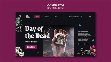 psd day   dead landing page template