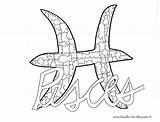 Coloring Pisces Pages Zodiac Alley Doodle sketch template