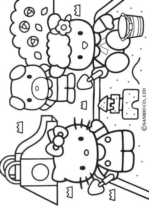 kitty  friends coloring pages slim image  kitty