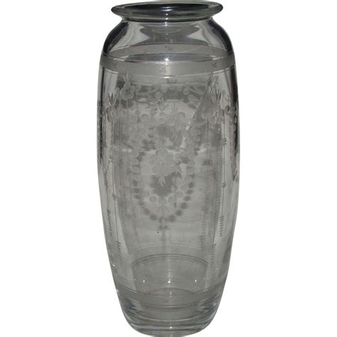 Hawkes Cut Glass Vase American Brilliant Period From Hollin Gate On