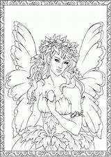 Coloring Fairy Pages Adults Adult Dover Book Fairies Printable Para Colorir Elfen Fantasy Sheets Colouring Elfa Creative Haven Publications Fadas sketch template