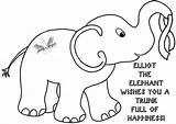 Elephant Elliot Coloring sketch template