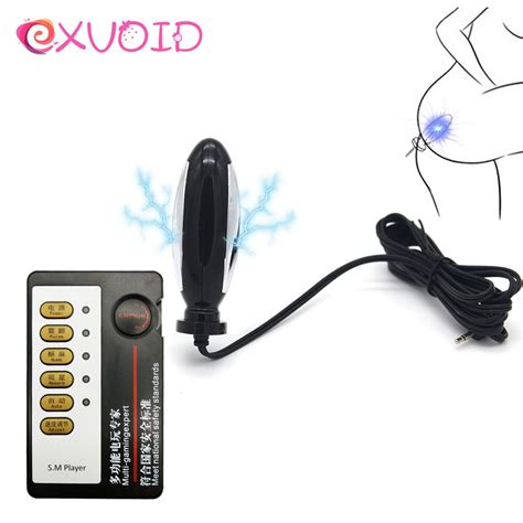 Exvoid Electric Shock Anal Vaginal Plug Butt Sex Toys For Men Women