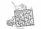 Labirinti Stampare Facili Labirinto Pianetabambini Disegno Animali Gatto Singolarmente Facilissimi sketch template