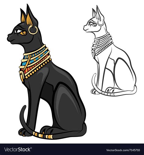 Egypt Cat Goddess Bastet Royalty Free Vector Image