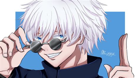 blue eyes boy glasses jujutsu kaisen satoru gojo school