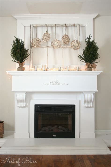 winter fireplace mantel decorating ideas