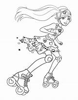 Barbie Skates раскраски из все категории Barbi sketch template