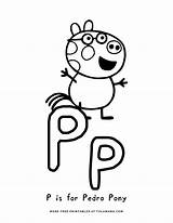 Peppa Alphabet Preschoolers sketch template