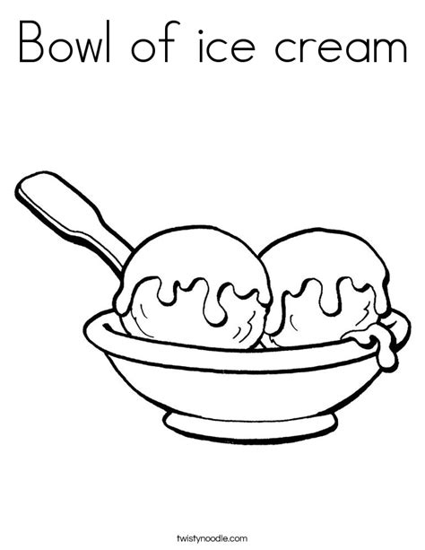 bowl  ice cream coloring page twisty noodle