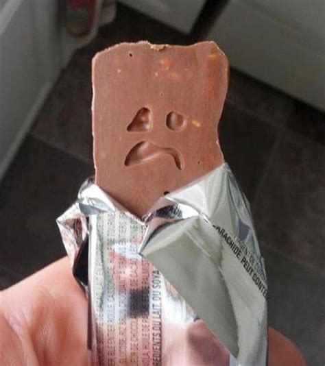 Chocolate Bar With Sad Face Picture Posted On Imgur As