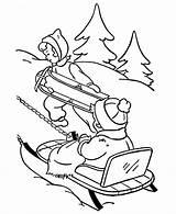 Coloring Winter Sledding Pages Clipart Children Sheets Library Sketch Printable Fun Comments sketch template
