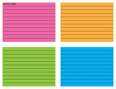 printable note cards template