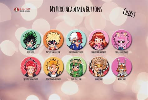 my hero academia buttons bnha fan art boka no hero etsy